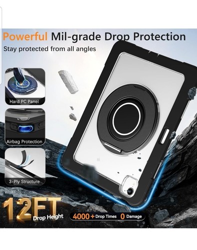 Case For iPad Air 6 Case 11 Inch M2(2024) with 360 Rotating Stand, Heavy Duty - Picture 2 of 9