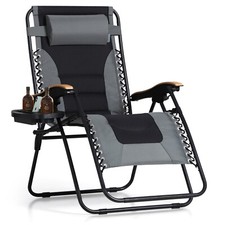Oversized Zero Gravity Chair Foldable Outdoor Lounger Lawn Chair with Cup Holder