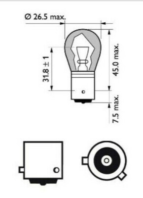 PHILIPS PY21W 12496SVB2 ARGENTO 12V VISION FRECCE SILVERVISION - Foto 5