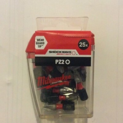 25 x Milwaukee PZ2 Stoßwelle Schlagschrauber Schraubendreher Bits 4932472041