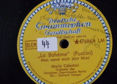 78rpm 12'' MARIA CEBOTARI mann nennt mich jetzt mimi / nur der schoenheit ,