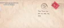 Nashville TN Naron Platz Motor Company Chevrolet Postal Cover 