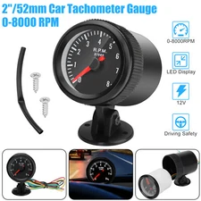 2" 52mm 12V Car Tachometer Gauge Meter 0-8000 RPM with LED Shift Light Universal