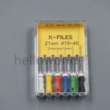 Dental Endo Stainless Steel Root Canal Hand Use H/K/R-Files 21/25/31mm #15-40