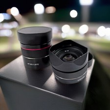 Square Metal Camera Lens Hood w/Cap For SAMYANG AF45mm F1.8/ 35MM F2.8 FE LensxU