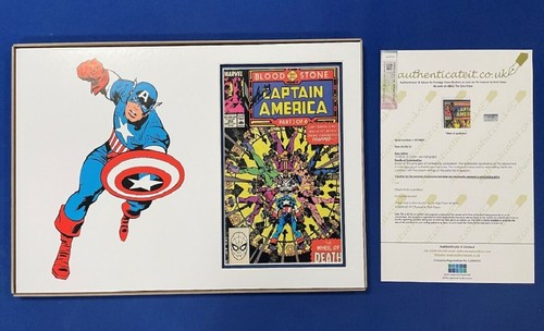 Marvel Captain America Comic Signed by Stan Lee & Joe Simon in 19 x 12 Display - Picture 3 of 10