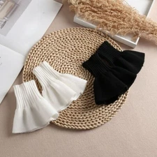 Ruffle Knitted Wrist Cuffs Detachable Hand Fake False Sleeves for Sweater Sweet