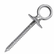 STAINLESS STEEL WOOD SCREW LAG THREAD EYE BOLT WITH PLATE 6mm & 8mm