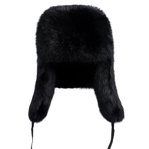 Sombrero de trampero de piel de conejo real para hombre invierno ruso Ushanka sombrero de aviador oreja - Imagen 19 de 24