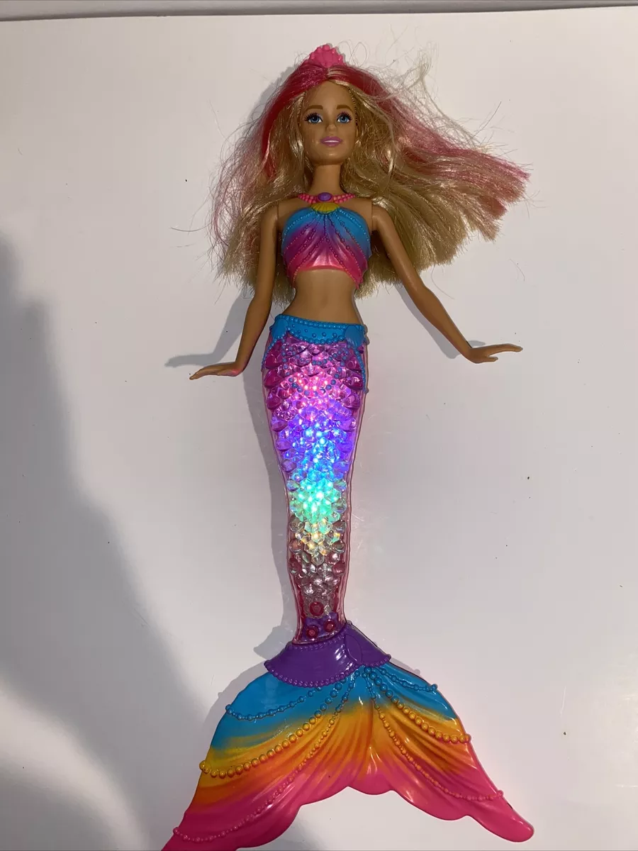  Barbie Mermaid Doll with Light-Up Rainbow Tail, Barbie