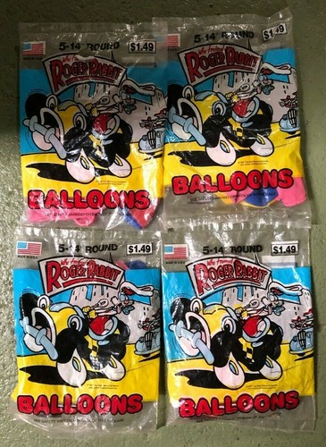 LOT OF 4 Who Framed Roger Rabbit Balloons Original Packaging 5-14 ...
