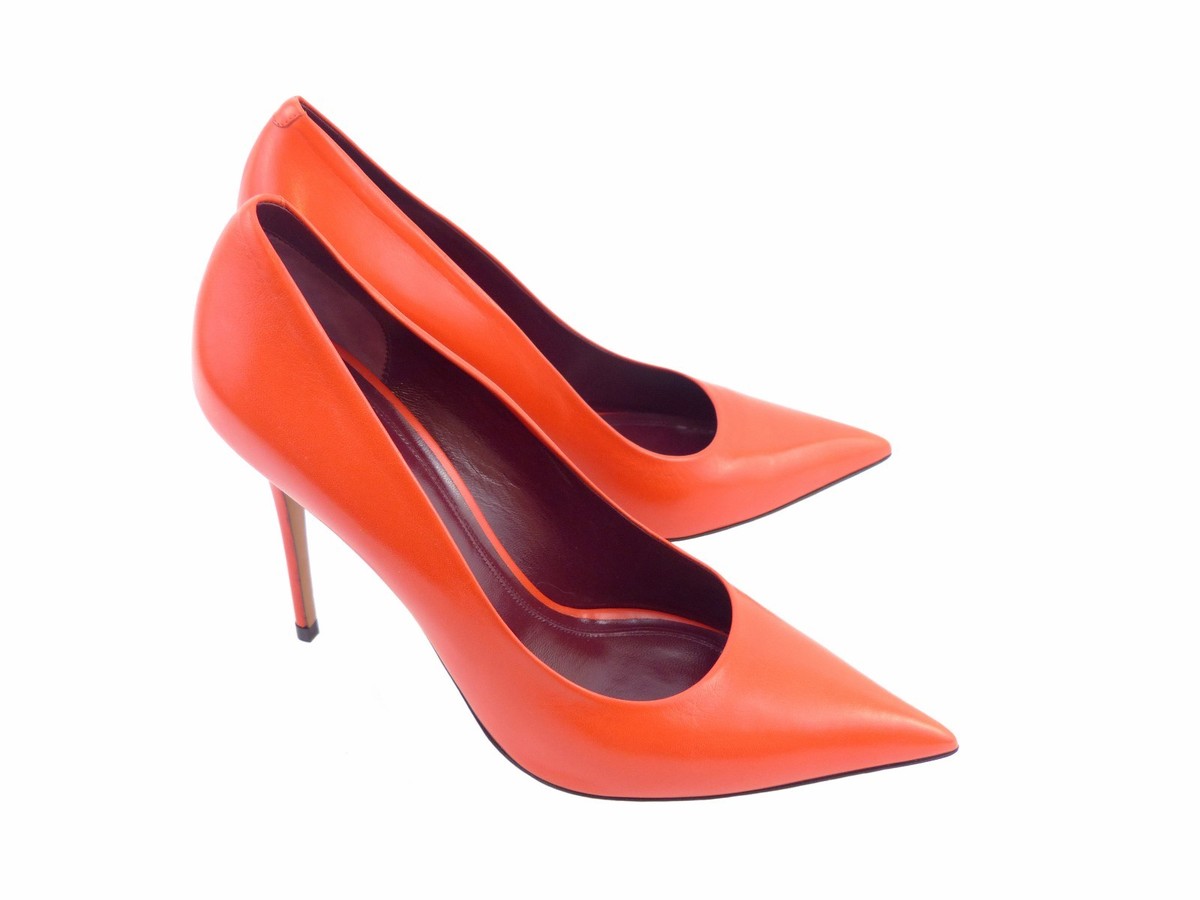 Céline Essential Skinny Heel Pump Poppy Red Kidskin ~ UK 7.5 / EU