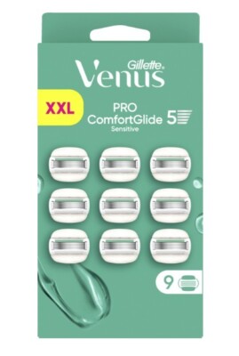 9er Gillette Venus Pro ComfortGlide Sensitive Damen rasierklingen mit Alo Vera