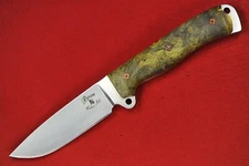 Busse Custom Boss Street .23" Hollow Ground INFI Full Green/Yellow Buckeye Burl 