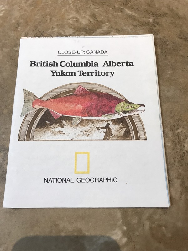 Vintage 1978, British Columbia/Alberta/Yukon Map By National Geographic Magazine