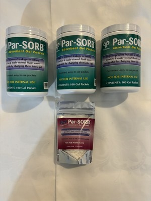 3- Parthenon Par-Sorb Absorbent Gel Packets 100 Per Container + 1 Travel Packs
