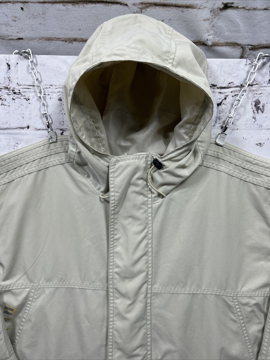 Adidas Vintage 3D 91074 Beige Full Zip Hooded Jacket Men's Size L
