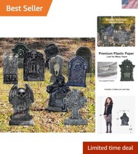 10PCS Weather-Resistant Halloween Tombstone Decorations for Spooky Outdoor Yards