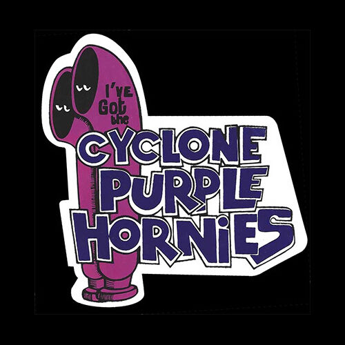 IVE GOT CYCLONE PURPLE HORNIES DRAG RACE HOT RAT ROD DECAL VINTAGE LOOK STICKER - Picture 1 of 1