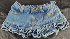 Build-A-Bear BABW Vintage Denim Jeans Ruffle Skirt - EUC