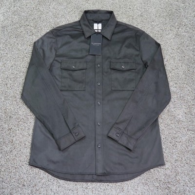 NWT 7 Diamonds Shirt Mens Large Gray Country Road Stretch Suede Jacket Shacket