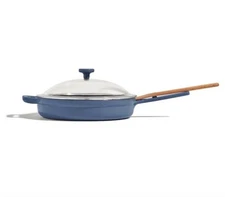 Our Place Always Pan 2.0 Blue Salt 10.5” Nonstick Cast Iron Pan w Glass Lid