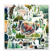 50 Pack of Cool Forest Stickers for Laptop/Water Bottle/Phone Case/iPad/Kindle