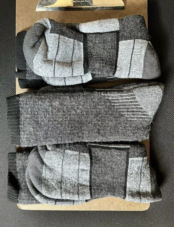72% Merino Wool Men's MADE IN THE USA WARM HD Thick Hiking Socks 6 Pair Sz 10-13 - Image 2 of 4