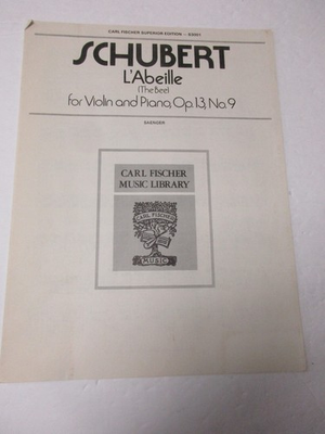 #ad Franz Schubert L#x27;Abeille The Bee for Violin amp; Piano Sheet Music Carl Fischer $10.00