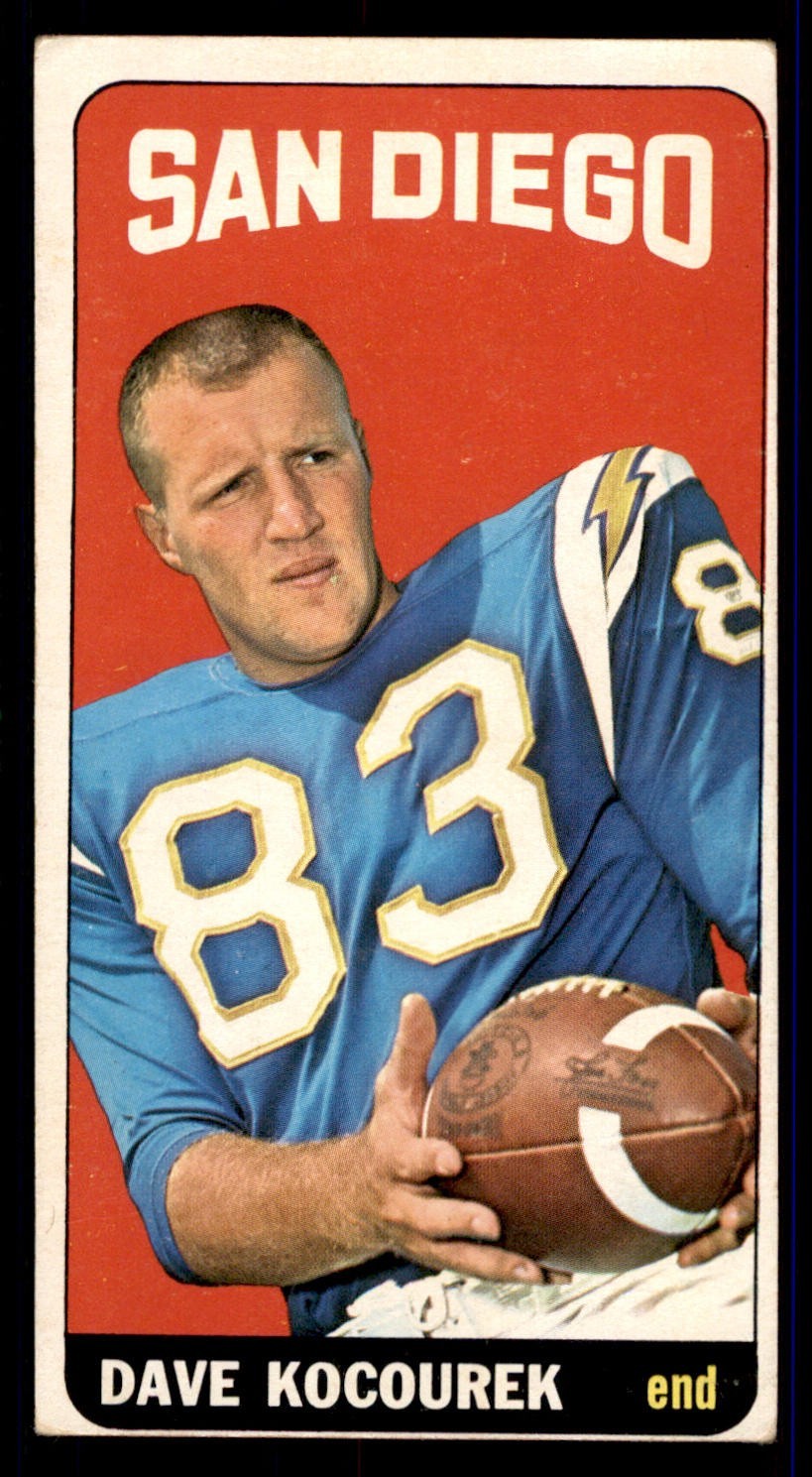 Dave Kocourek #163 Football Cards 1965 Topps trading card — raw and PSA graded price guide