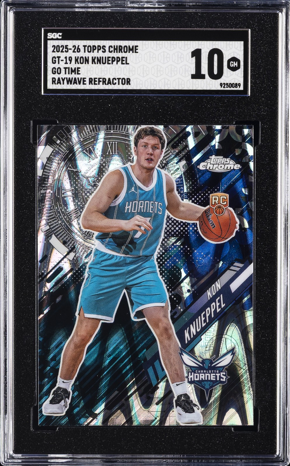 2025-26 TOPPS CHROME GO TIME, RAYWAVE REFRACTOR #GT-19 KON KNUEPPEL SGC 10 GM