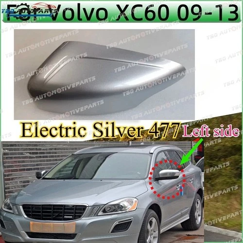 ✅ Electric Silver Driver Left Side Mirror Cover for Volvo XC60 2009 -2013 Wing 
