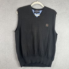 Tommy Hilfiger Golf Vintage Knit Sweater Vest Black Men's Medium Classic