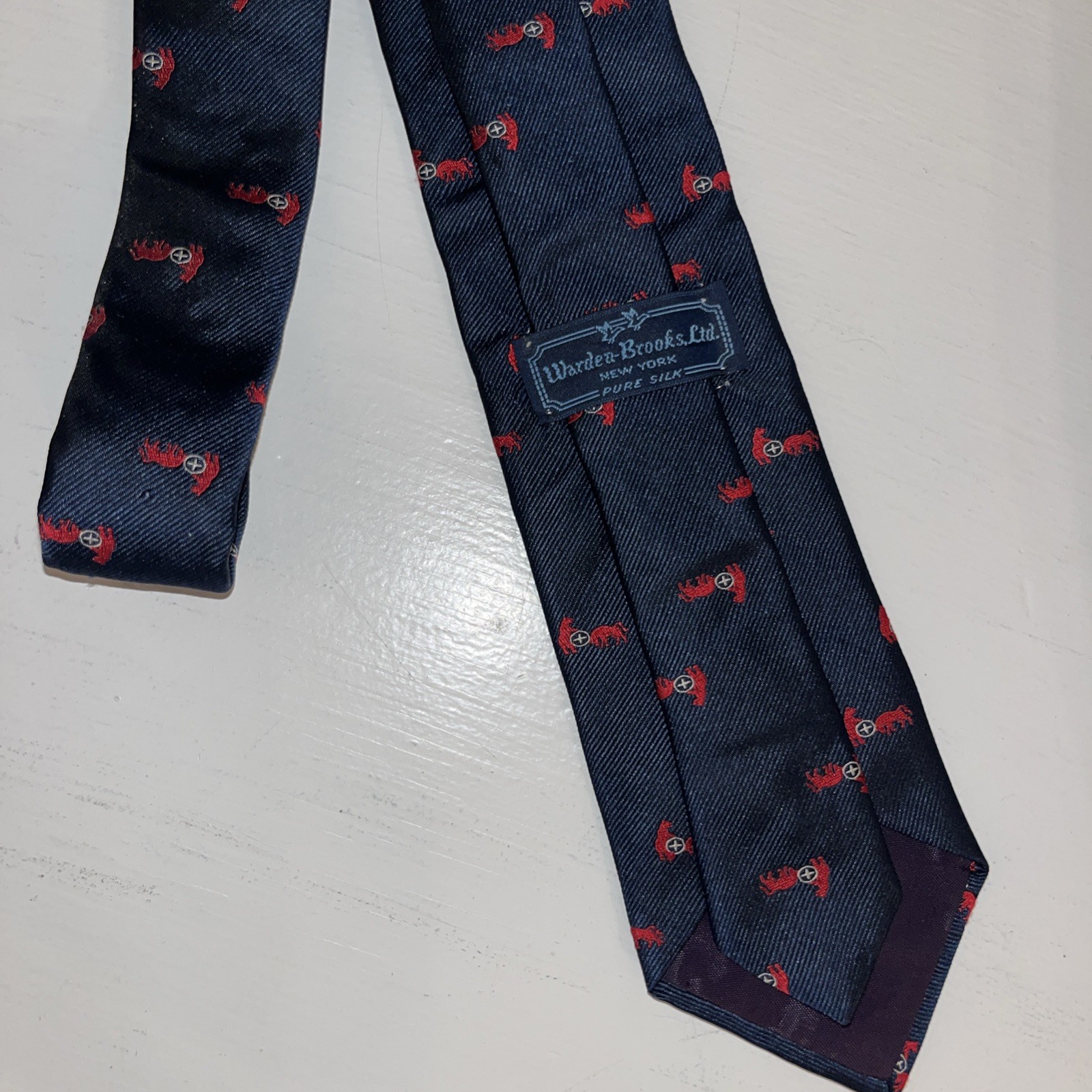 Exclusive NYSE Bull & Bear Navy Blue Silk Tie - Pre-Owned