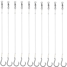 10pcs Extra Strong Offset Circle Hooks Saltwater,Fishing Hook 5/0#, Nickel