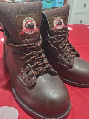 Brahma Boots Leather Mens Steel Toe Work Brown Slip Resistant Waterproof SZ 6.5
