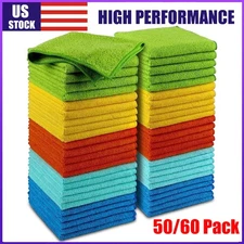 Microfiber Cleaning Cloth 50-60Pack Towel Rag Car Polishing Detailing No-Scratch
