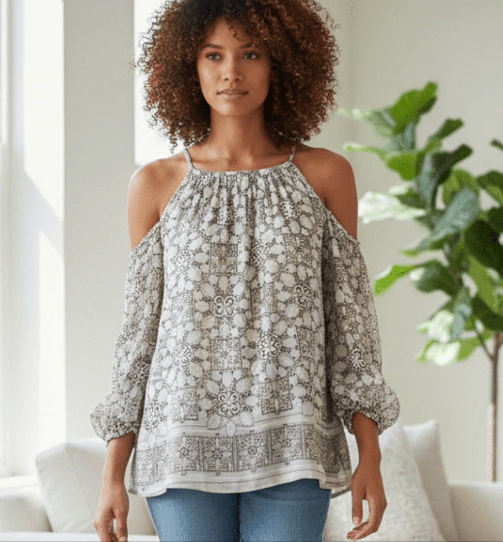 Max Studio Edit Cold Shoulder Top Size Medium - image 1