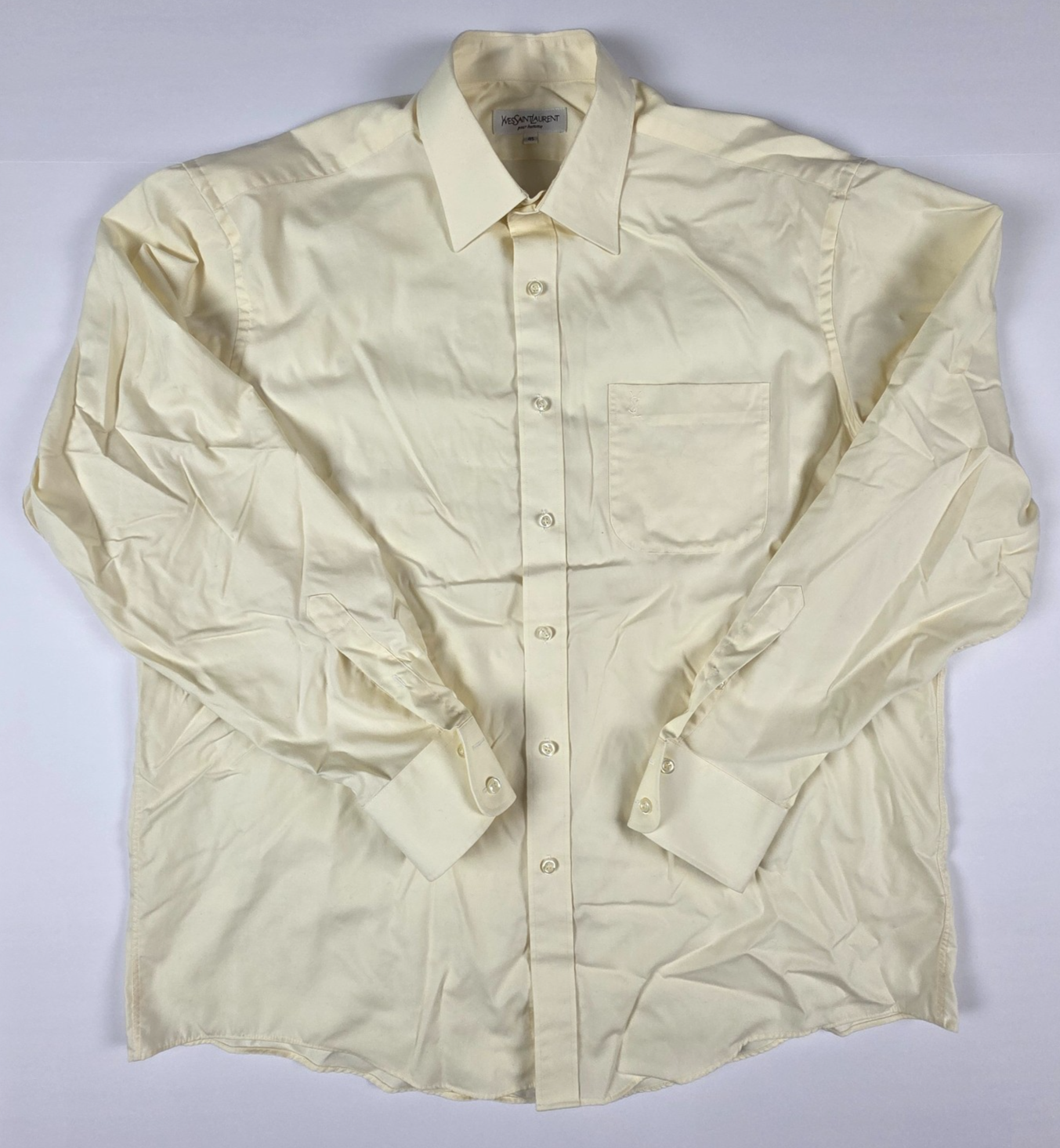 Camicia elegante uomo Yves Saint Laurent gialla 45 18 5