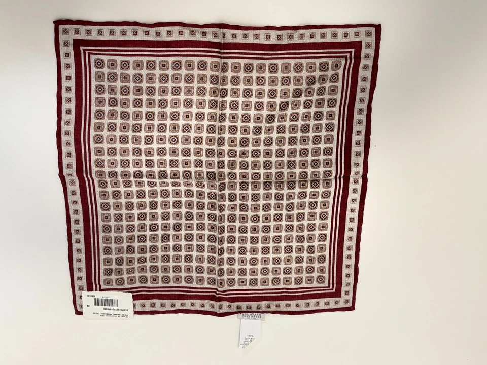 BRUNELLO CUCINELLI BOLSO QUADRADO LENÇO LINHO MISTURA DE ALGODÃO MASCULINO ITÁLIA - Imagem 2 de 2