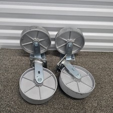 4 Count Double Superior Caster Wheels 8" x 2" (2 x Rigid/ 2x Swivel Casters)