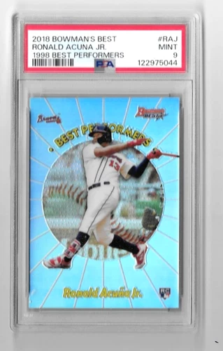 2018 Bowmans Best RONALD ACUNA JR RC 1998 Performers Refractor PSA 9 Braves