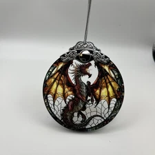 Flying Dragon Ornament, Stained Glass Hanging Ornament, Christmas tree ornament