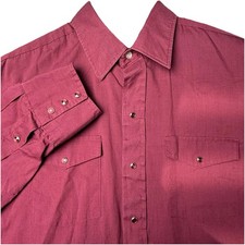 Panhandle Slim Shirt Mens 17-34 Red Pearl Snap Western Long Sleeve Cowboy Rodeo