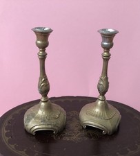 Zwei antike große Kerzenleuchter  aus Zinn  für Puppenstube