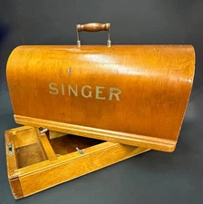 1930 SINGER SEWING MACHINE BENTWOOD CARRYING CASE BOX & BASE FULL SIZE 201 15 66