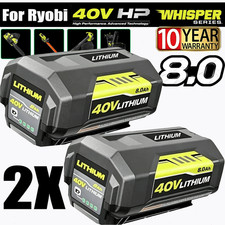 2Pack 8.0Ah Battery 40 Volt for Ryobi 40V Lithium-ion OP40602 Battery with LED