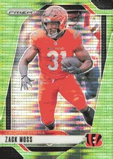 2024 Panini Prizm #56 Zack Moss Neon Green Pulsar