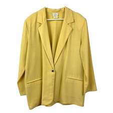 Vintage 90s Bobbie Brooks Yellow Jacket Blazer One Button Womens Large