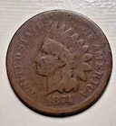 1874 Indian Head Cent Penny